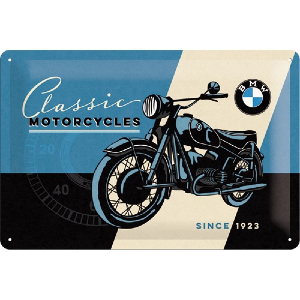 Placa metalica - BMW - Classic Motorcycles - 20x30 cm